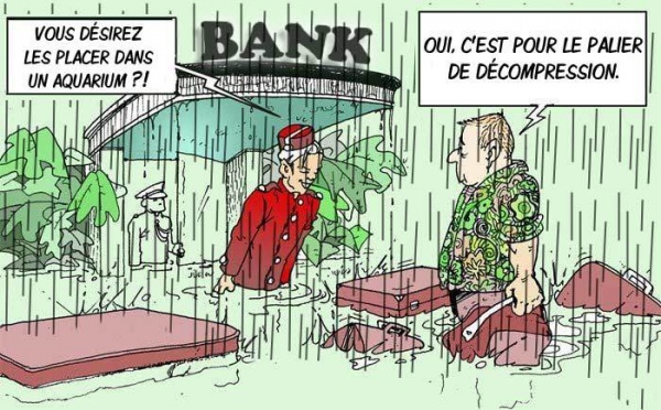 DESSIN DE PRESSE: Des lingots remontés du fond de l'Atlantique