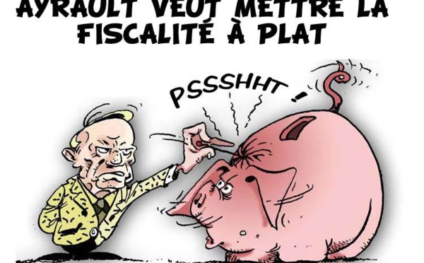 DESSIN DE PRESSE: Ayrault regonflé sur le dossier fiscalité