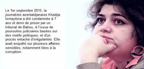 Azerbaïdjan: le gouvernement emprisonne une journaliste récompensée