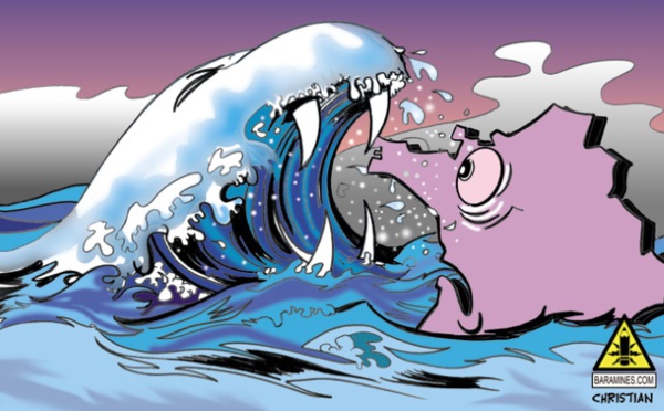 Vague bleue marine sur la France